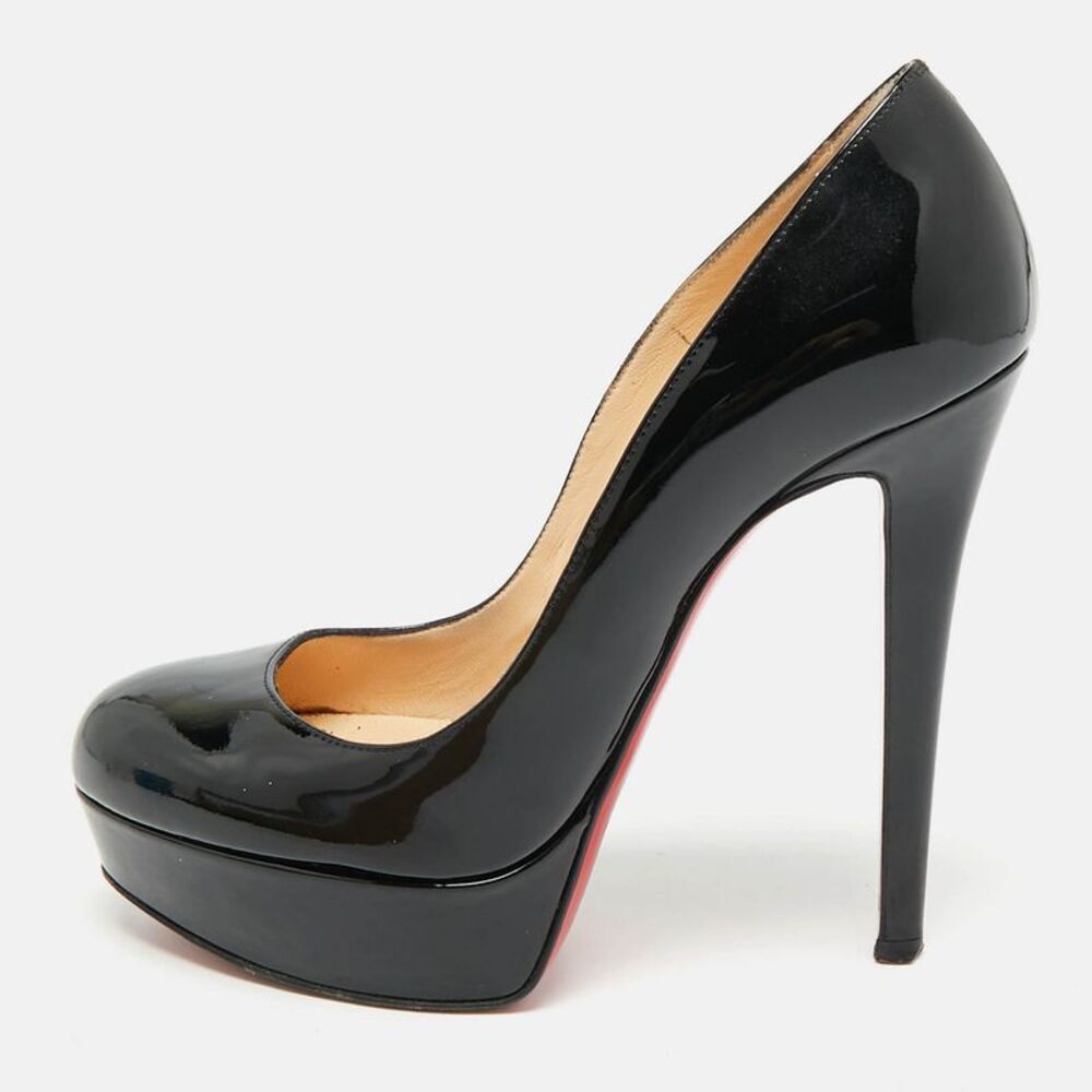 Christian Louboutin Bianca Size 36 Black Patent Leather Platform Pumps